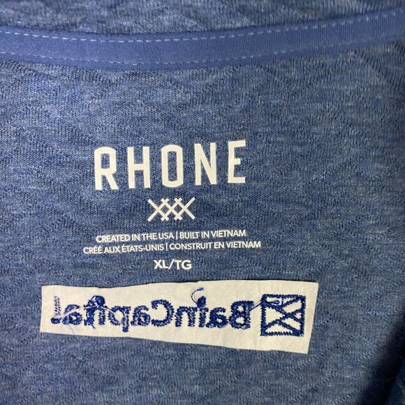 Rhone Weekenders Pullover Men's XL Ocean Blue Heather Snap Sweater Textured - Picture 8 of 11